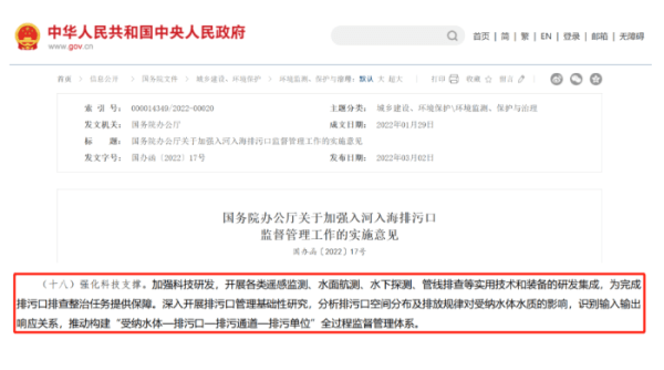 四信城市排污口在線監(jiān)測方案的相關(guān)政策導(dǎo)向